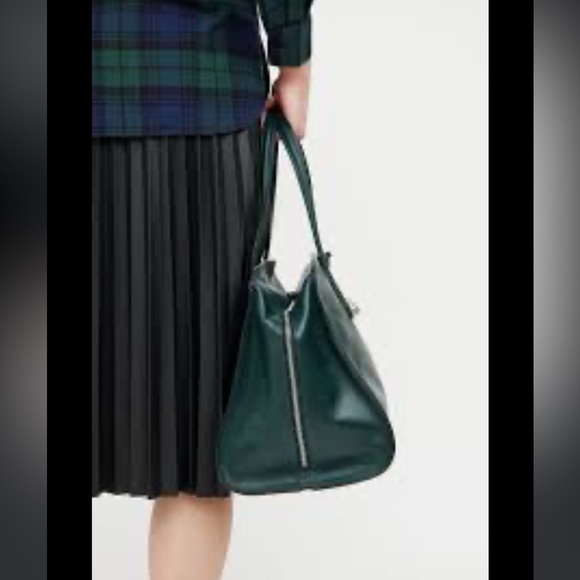 Street level vegan leather laptop/work bag in green - Picture 8 of 11